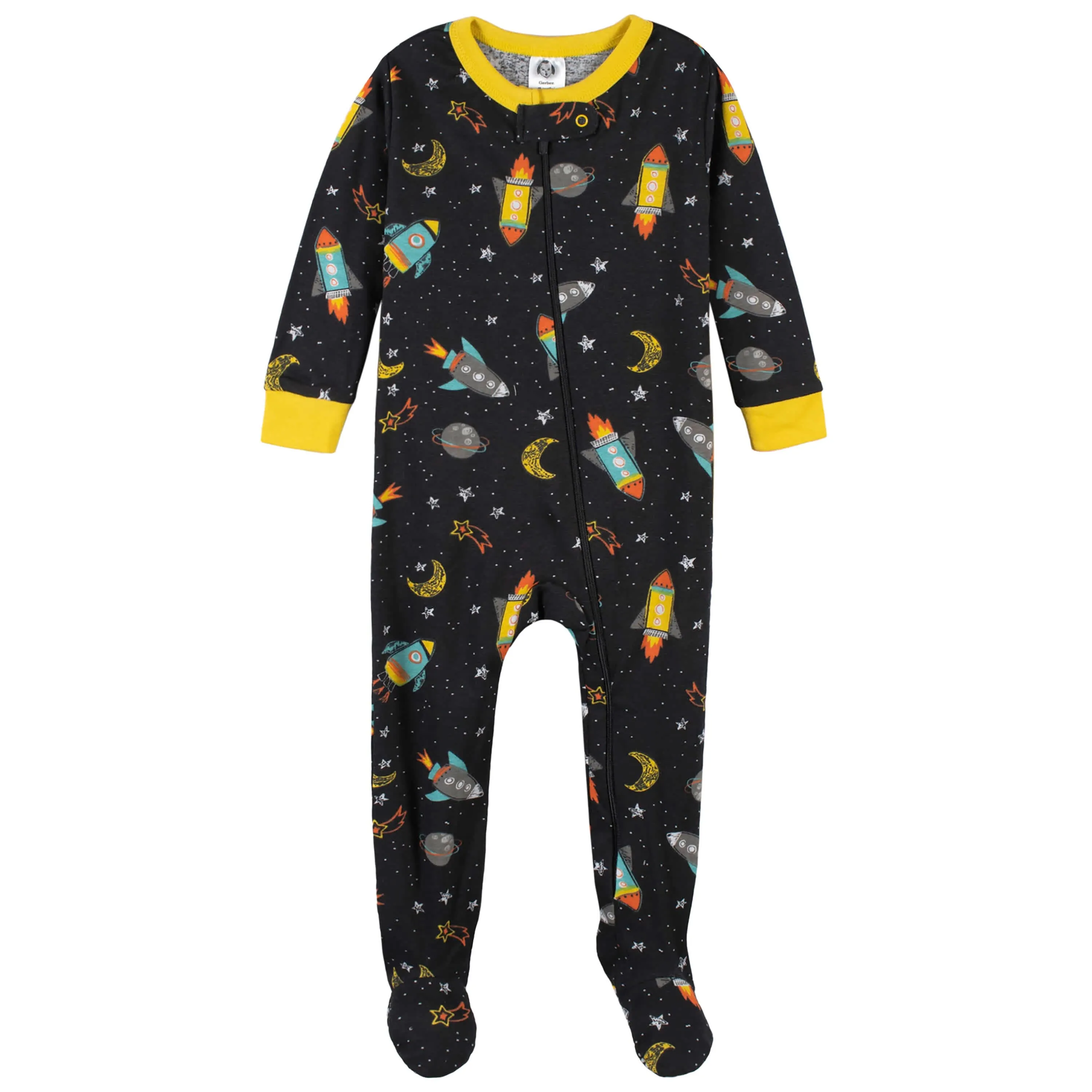 2-Pack Baby & Toddler Boys Blast Off Snug Fit Footed Cotton Pajamas