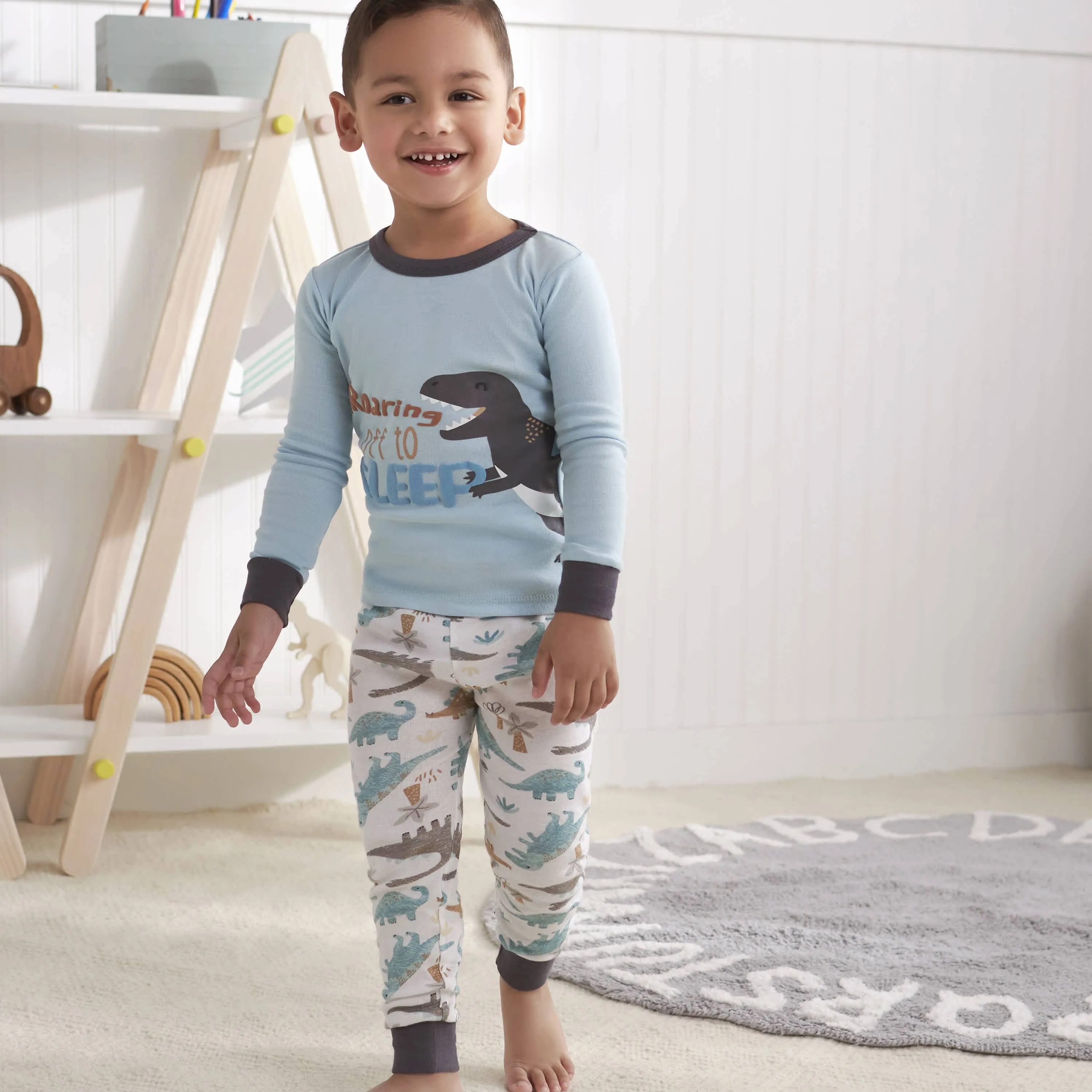 4-Piece Infant & Toddler Boys Dino Blues Snug Fit Cotton Pajamas