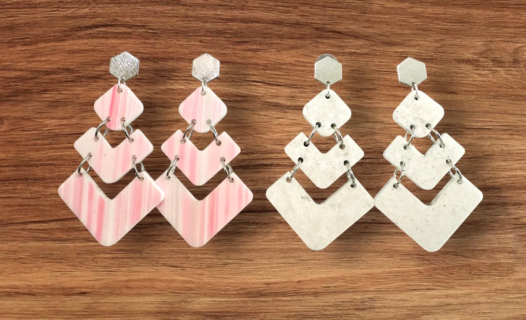 Acrylic Chevron Post Earrings