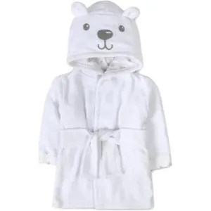 A.D Sutton - Baby Terry Cloth Plush Animal Face Robe, 0-9 Month Baby Robe with Ears, White Bear