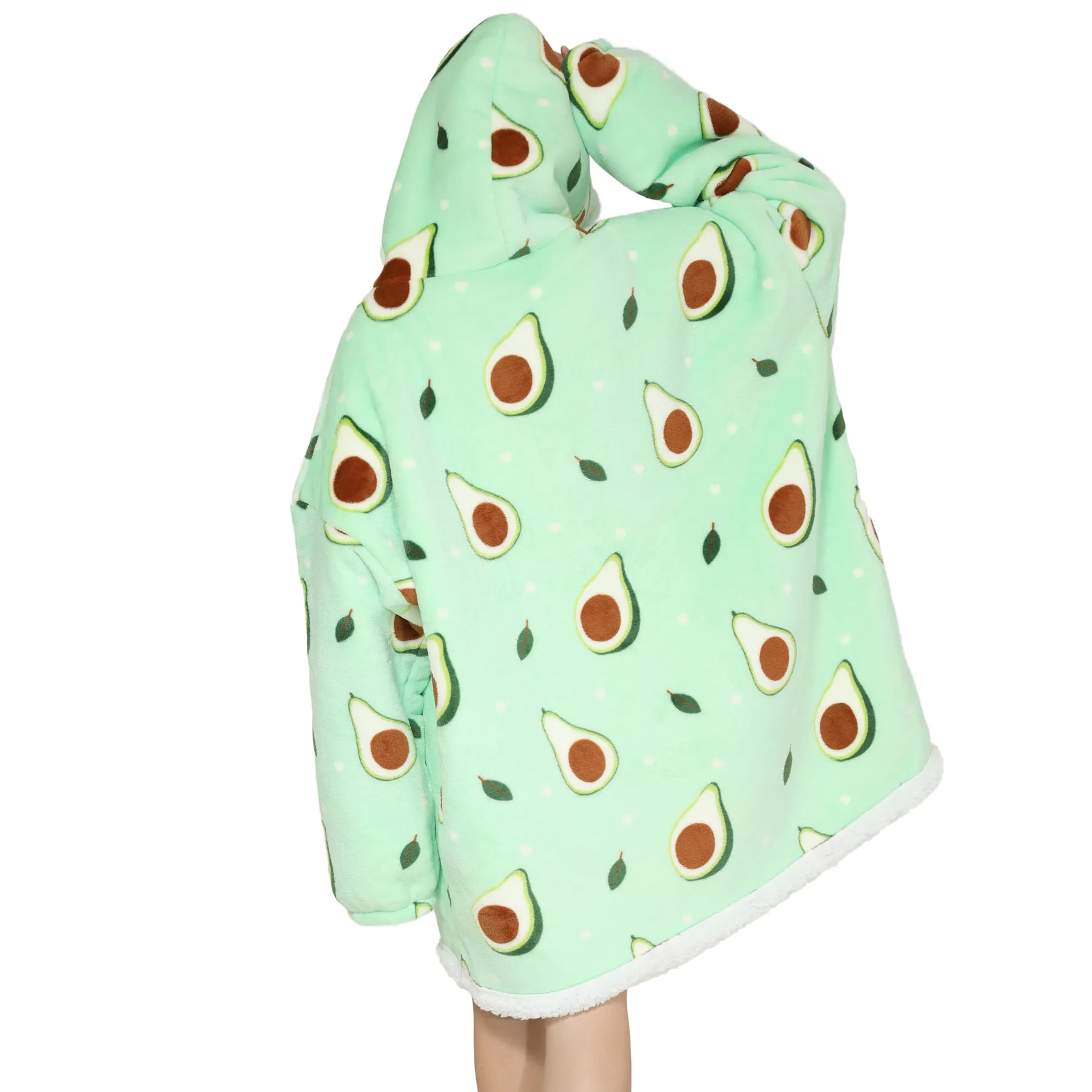 Adults Avocado Oversized Plush Blanket Hoodie