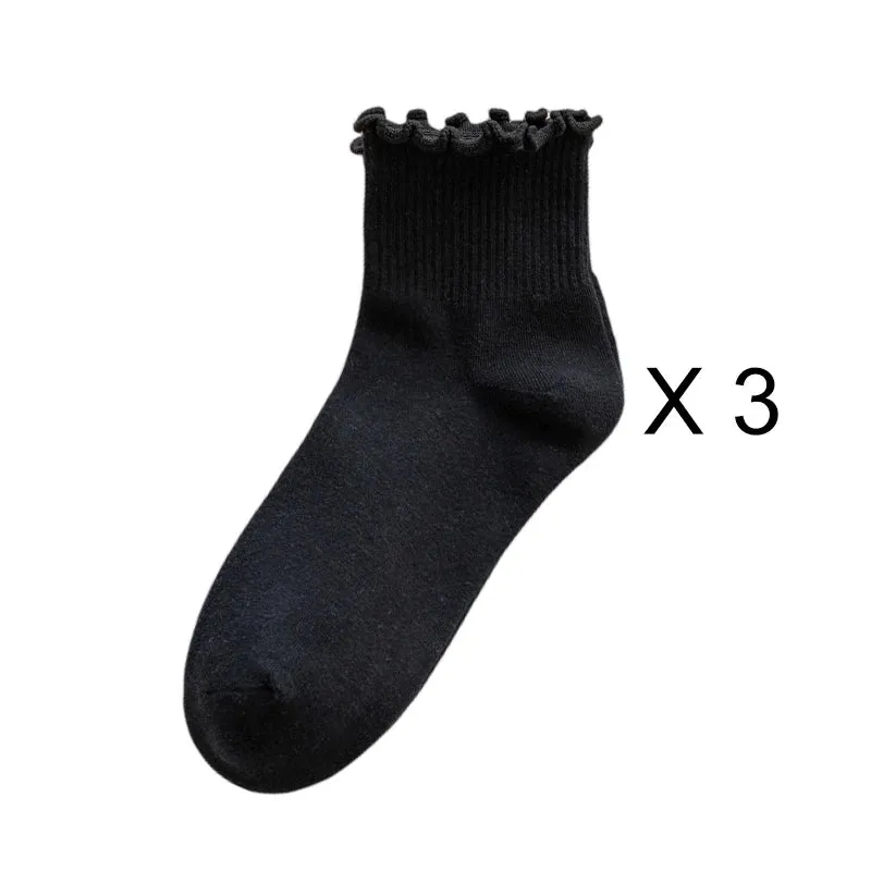 Ankle Ruffle Sock 3 Pack