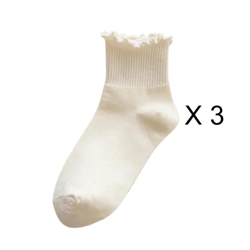 Ankle Ruffle Sock 3 Pack