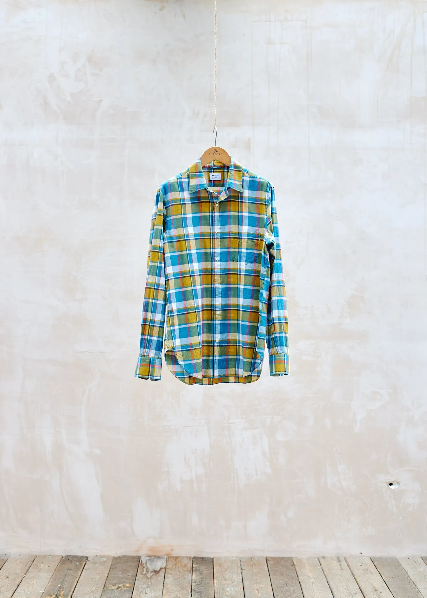 Aspesi Lightweight Cotton Multicoloured Check Shirt - S