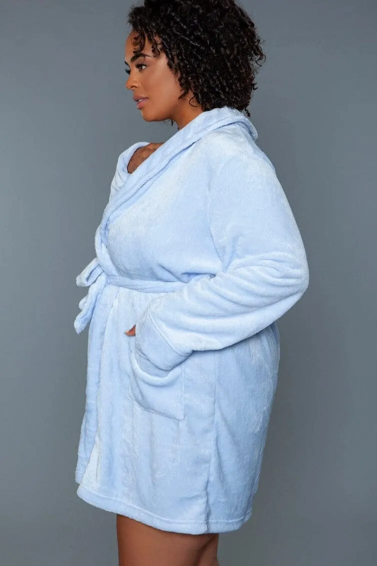 Baby Blue Mid-Length Push Robe