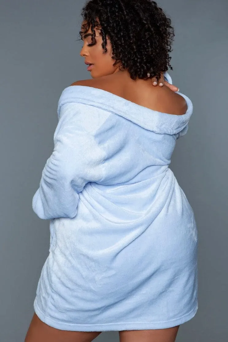 Baby Blue Mid-Length Push Robe