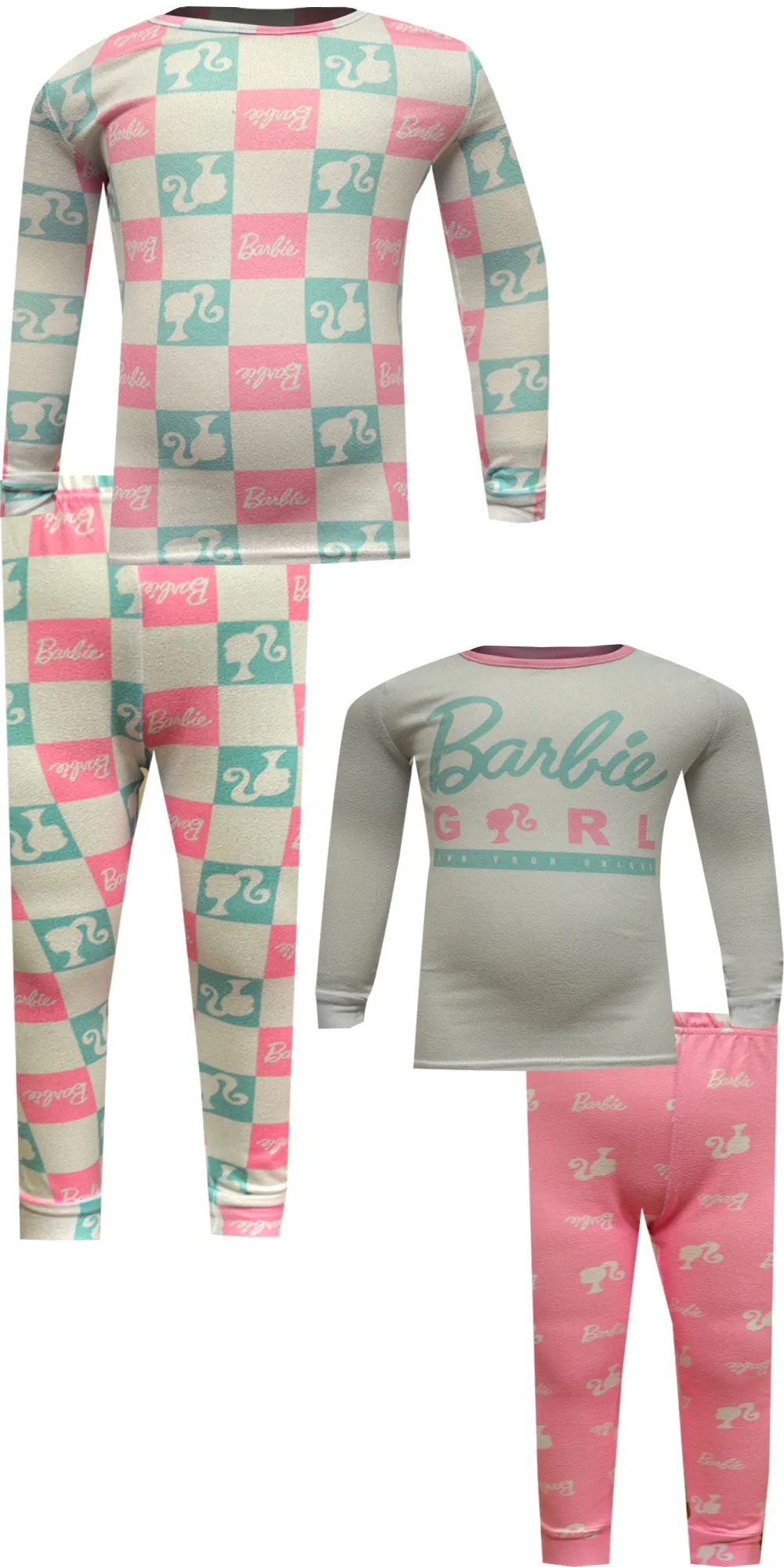 Barbie Ultra Soft and Cozy Classic Logo 4pc Pajamas