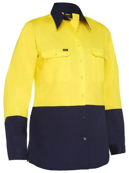 Bisley Women's Cool Lightweight Hi Vis Drill Shirt (BL6895)