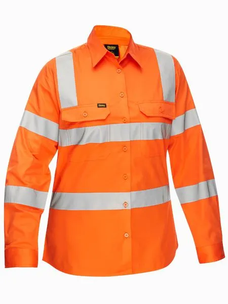 Bisley Women's Taped Biomotion Cool Lightweight Hi Vis Shirt (BL6016T)