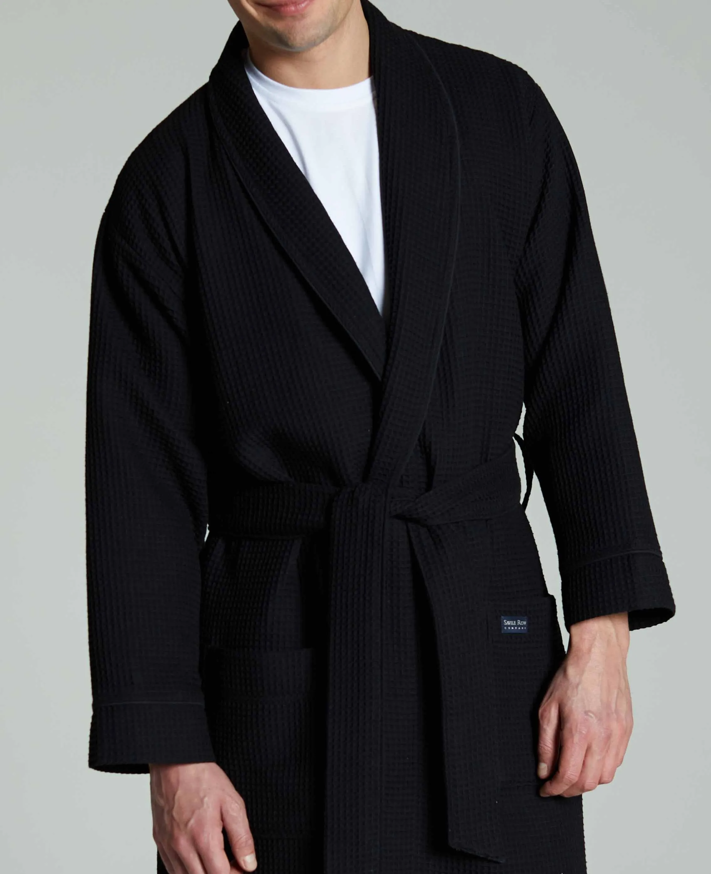 Black Waffle Dressing Gown