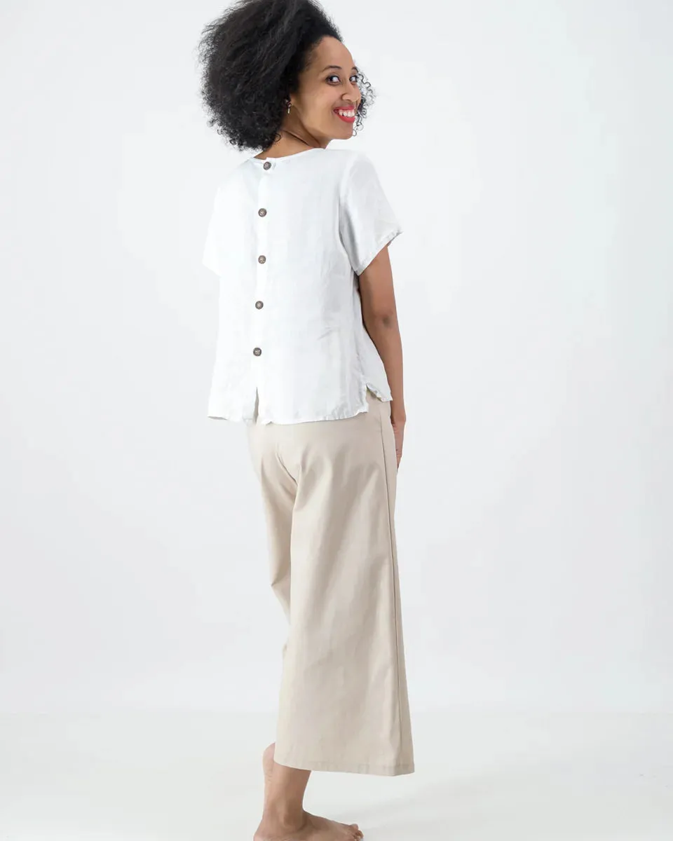 Bonolo button back top | white