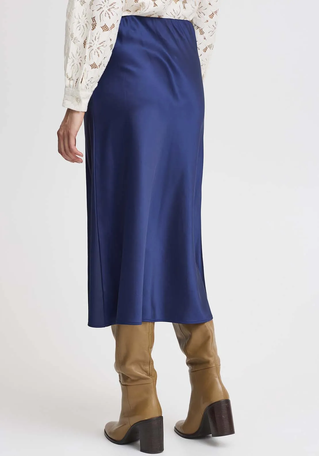 Casual Midi Skirt - Vintage Indigo