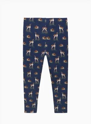 Deer Jersey Leggings in Navy