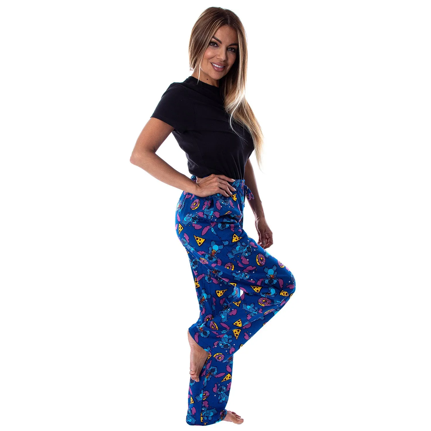 Disney Women's Lilo And Stitch Junk Food Soft Touch Cotton Pajama Pants