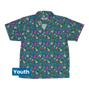 Dnd Dice Critters Teal Youth Hawaiian Shirt