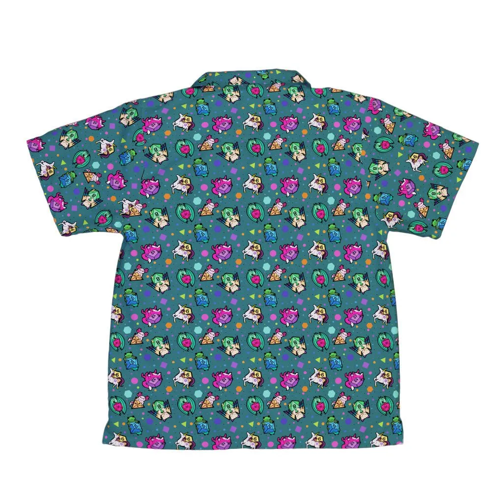 Dnd Dice Critters Teal Youth Hawaiian Shirt