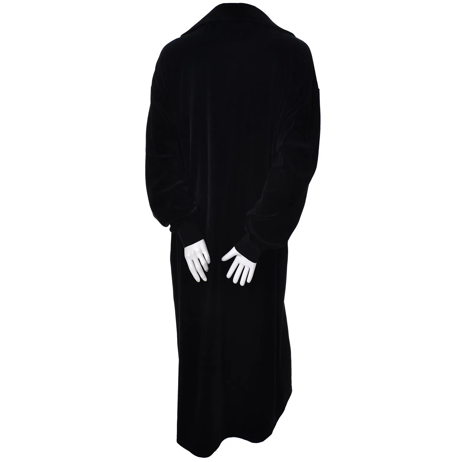 Donna Karan Black Label Plush Vintage Long Robe Zip Front