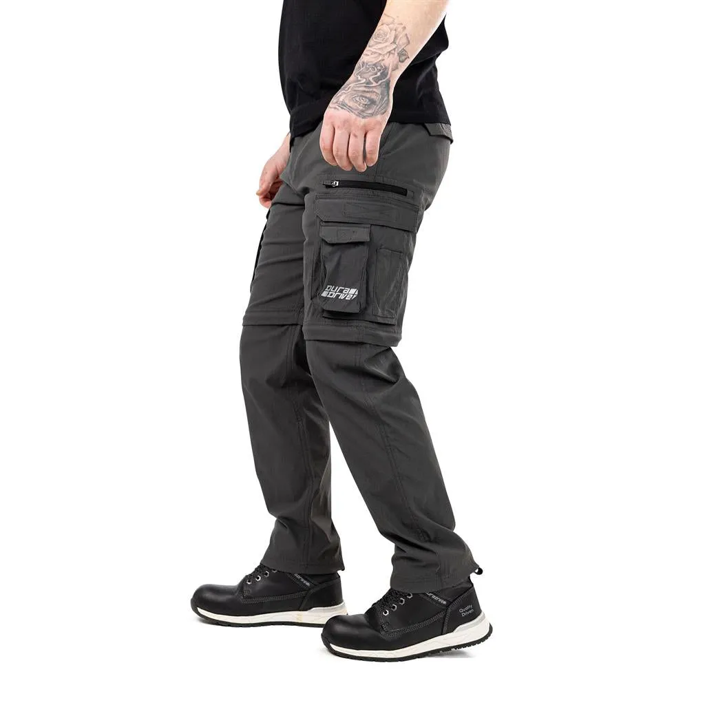 DuraDrive Olive/Charcoal 98% Nylon 2% Spandex Waistband: FLEX PRO Elastic ELEVATE Convertible Cargo Work Pant