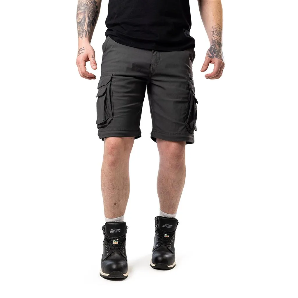 DuraDrive Olive/Charcoal 98% Nylon 2% Spandex Waistband: FLEX PRO Elastic ELEVATE Convertible Cargo Work Pant