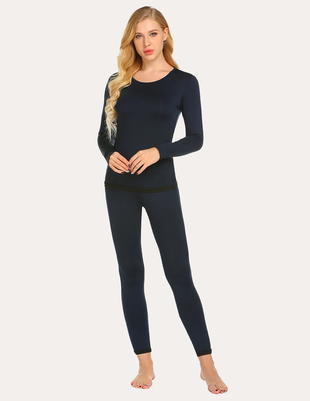 Ekouaer Fleece Lined Winter Thermal Sleepwear (US Only)