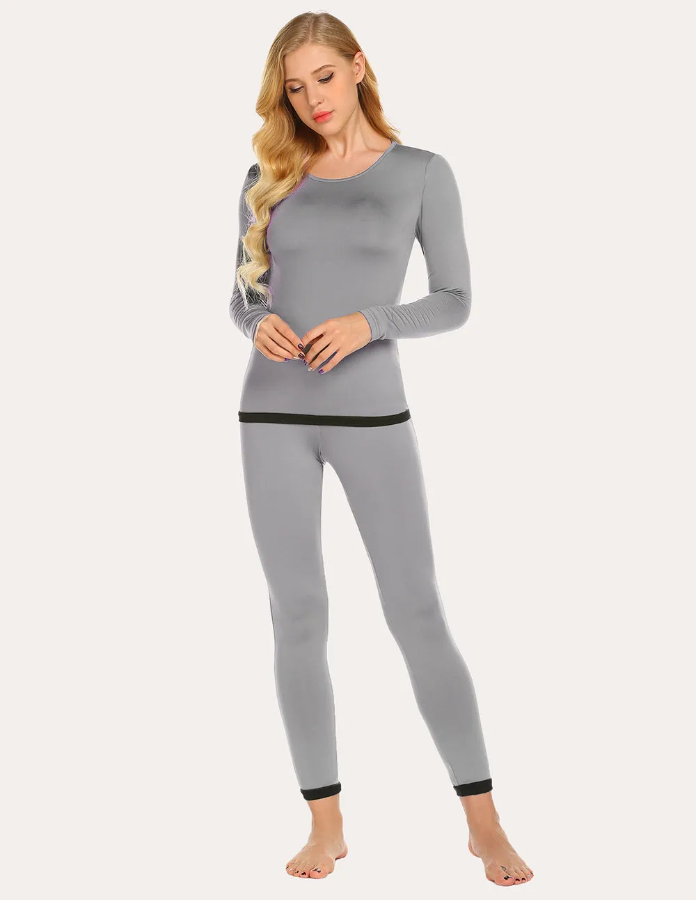 Ekouaer Fleece Lined Winter Thermal Sleepwear (US Only)