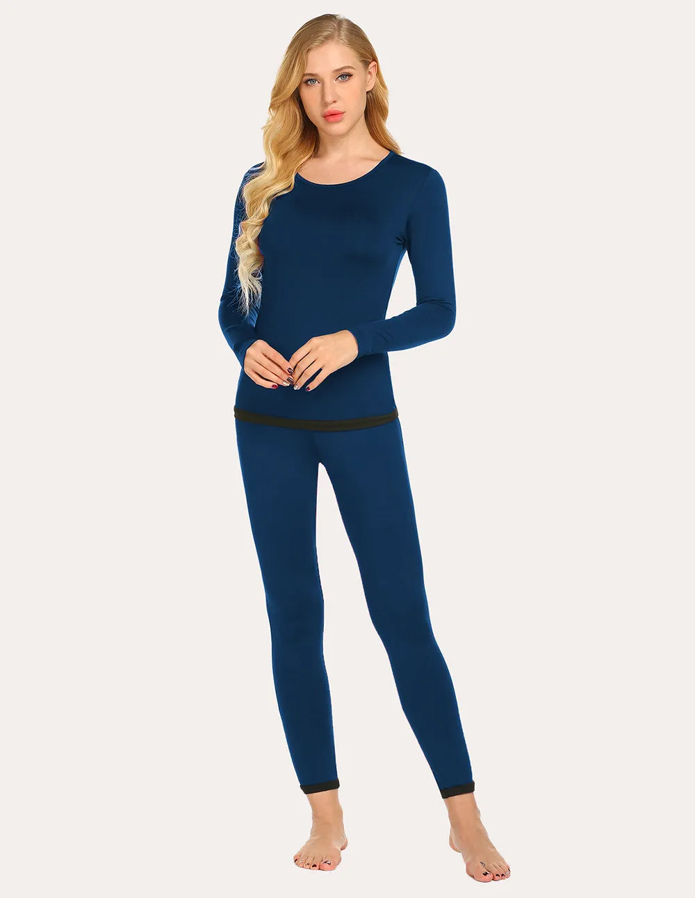 Ekouaer Fleece Lined Winter Thermal Sleepwear (US Only)