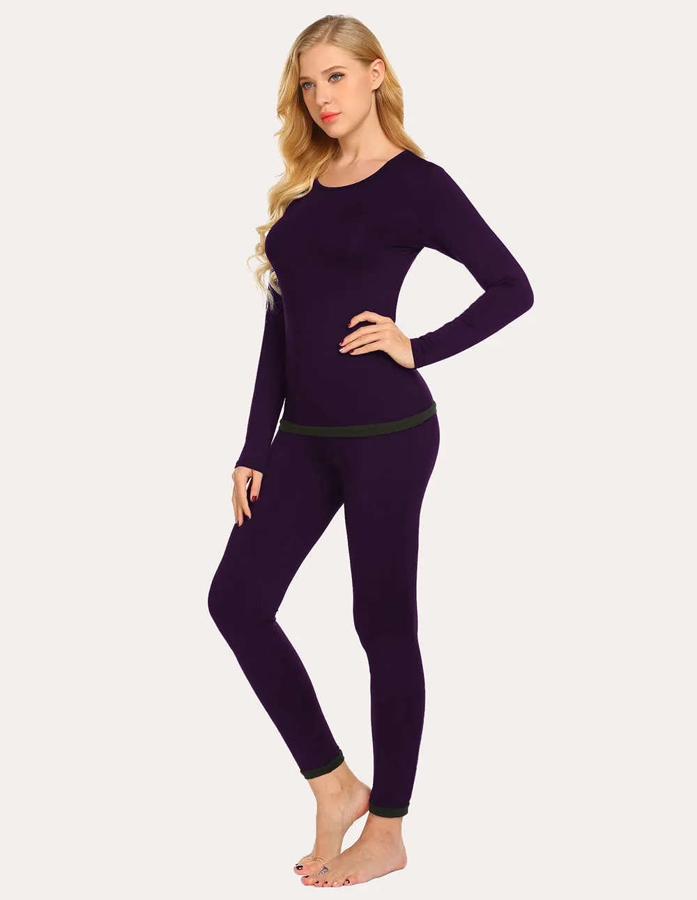 Ekouaer Fleece Lined Winter Thermal Sleepwear (US Only)