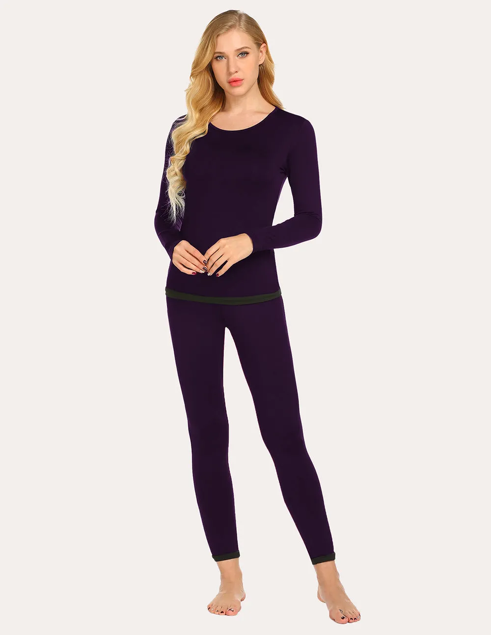 Ekouaer Fleece Lined Winter Thermal Sleepwear (US Only)