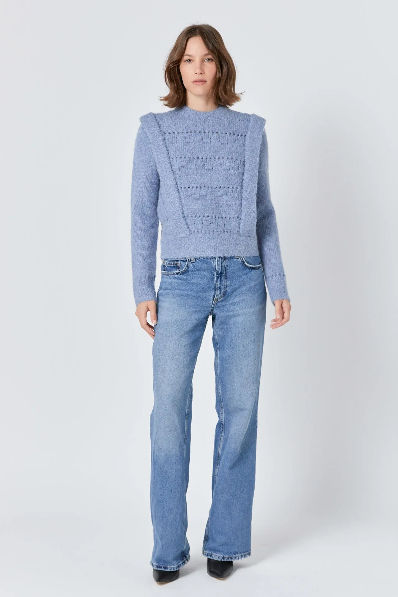 Endless Rose - Chunky Wool Knit Detailed Sweater