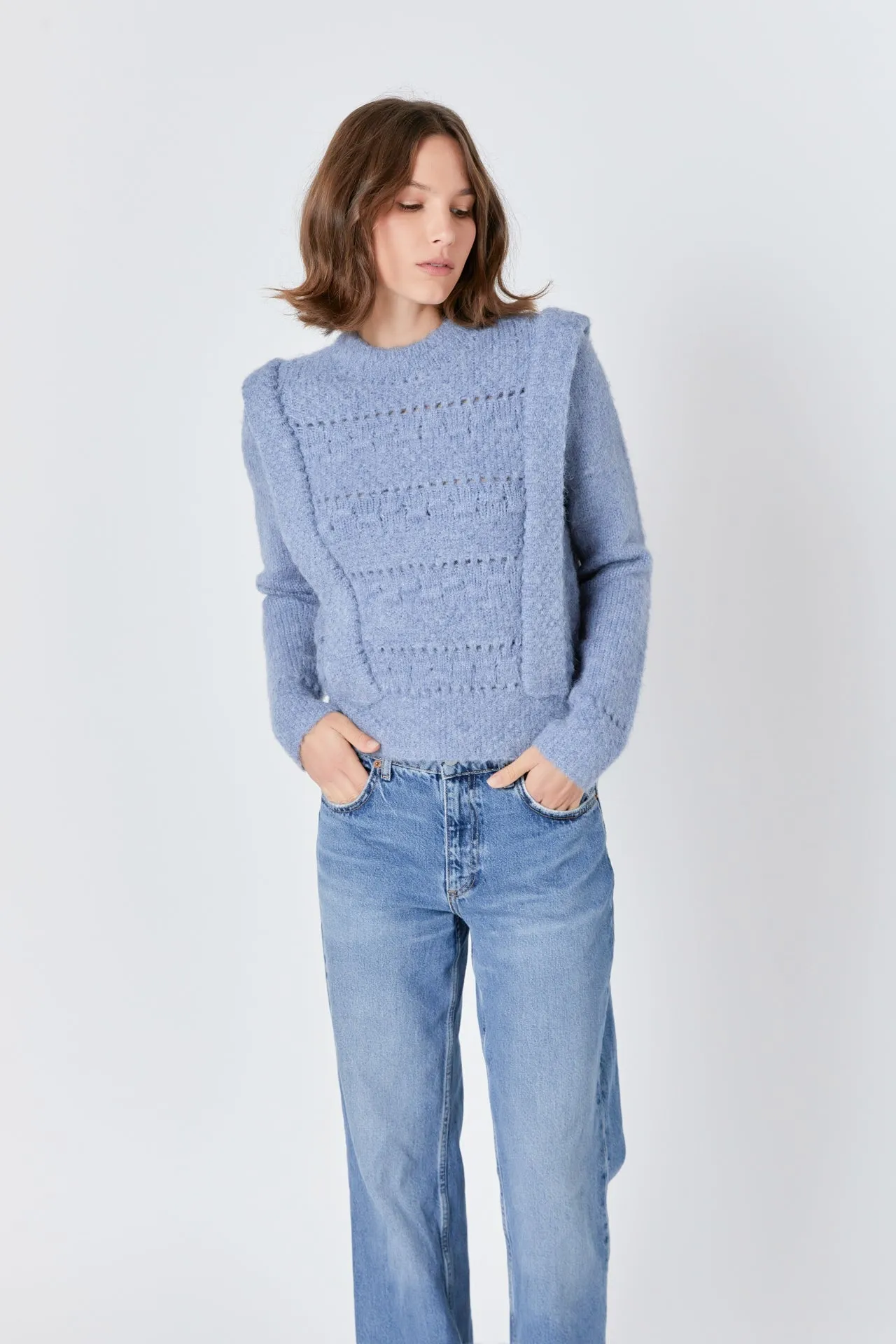 Endless Rose - Chunky Wool Knit Detailed Sweater