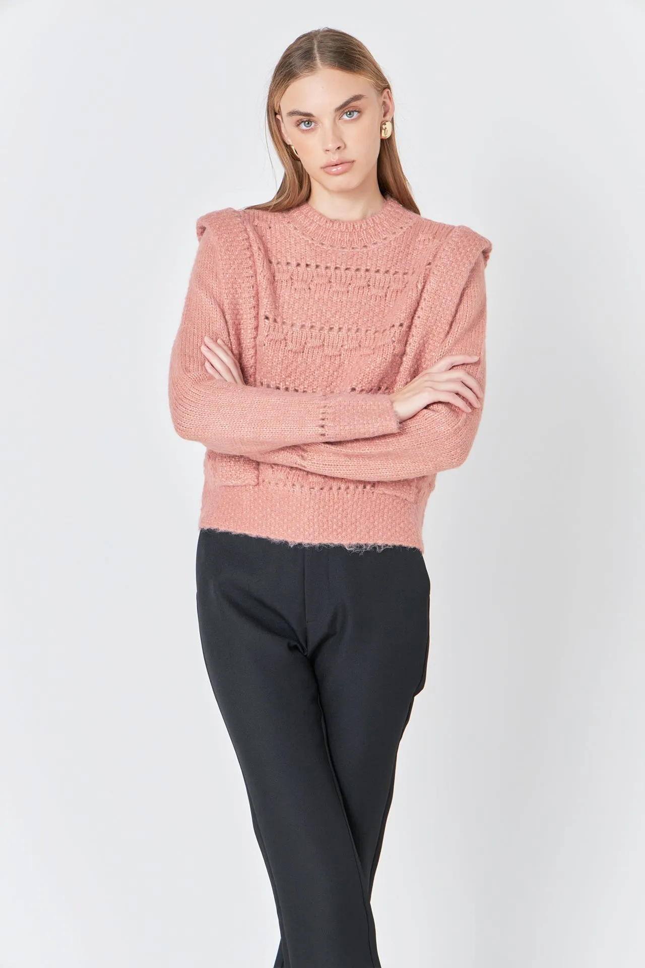 Endless Rose - Chunky Wool Knit Detailed Sweater