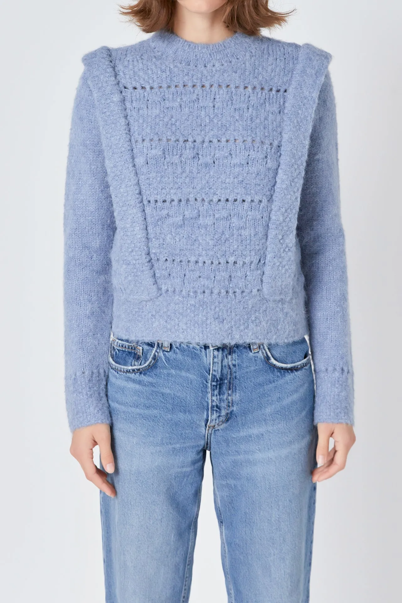 Endless Rose - Chunky Wool Knit Detailed Sweater