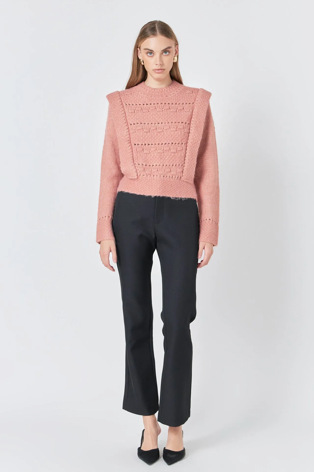 Endless Rose - Chunky Wool Knit Detailed Sweater