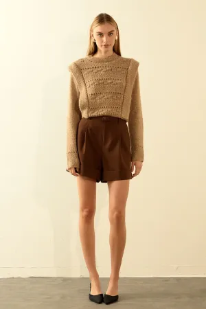 Endless Rose - Chunky Wool Knit Detailed Sweater