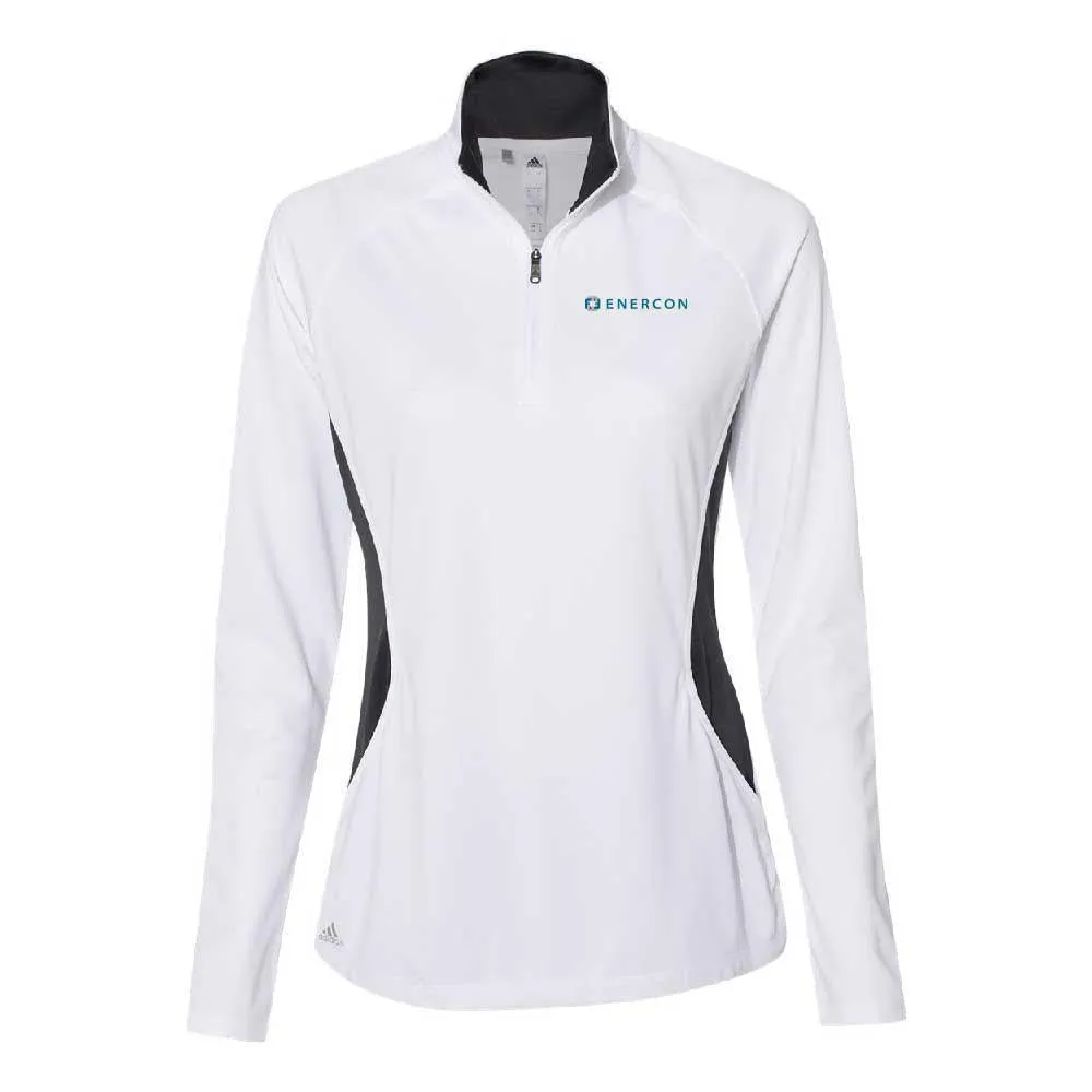 ENERCON Adidas White Women's Lightweight Quarter-Zip Pullover