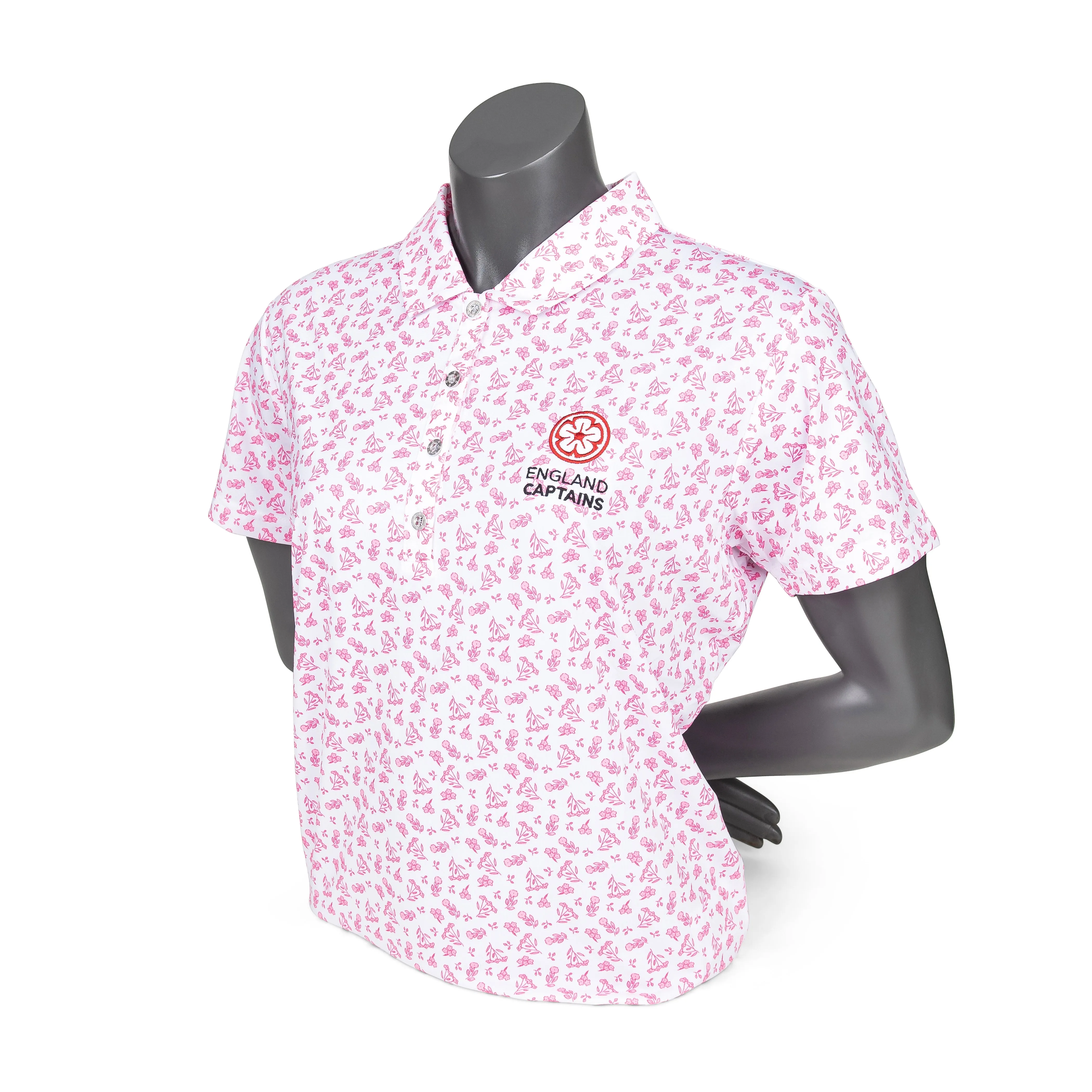 England Captains Womens FJ Polo Floral Print Lisle