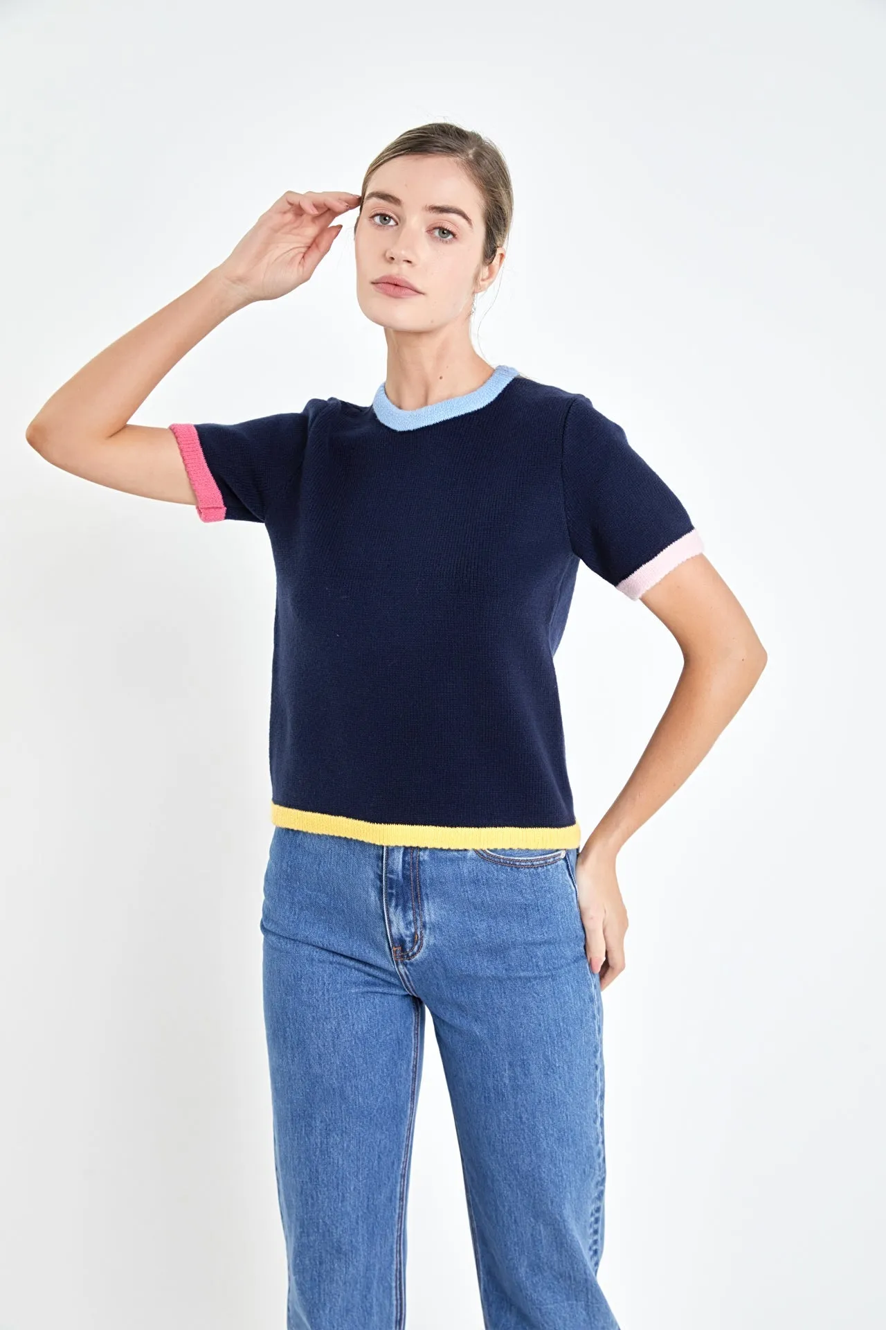 English Factory - Color Block Sweater Top