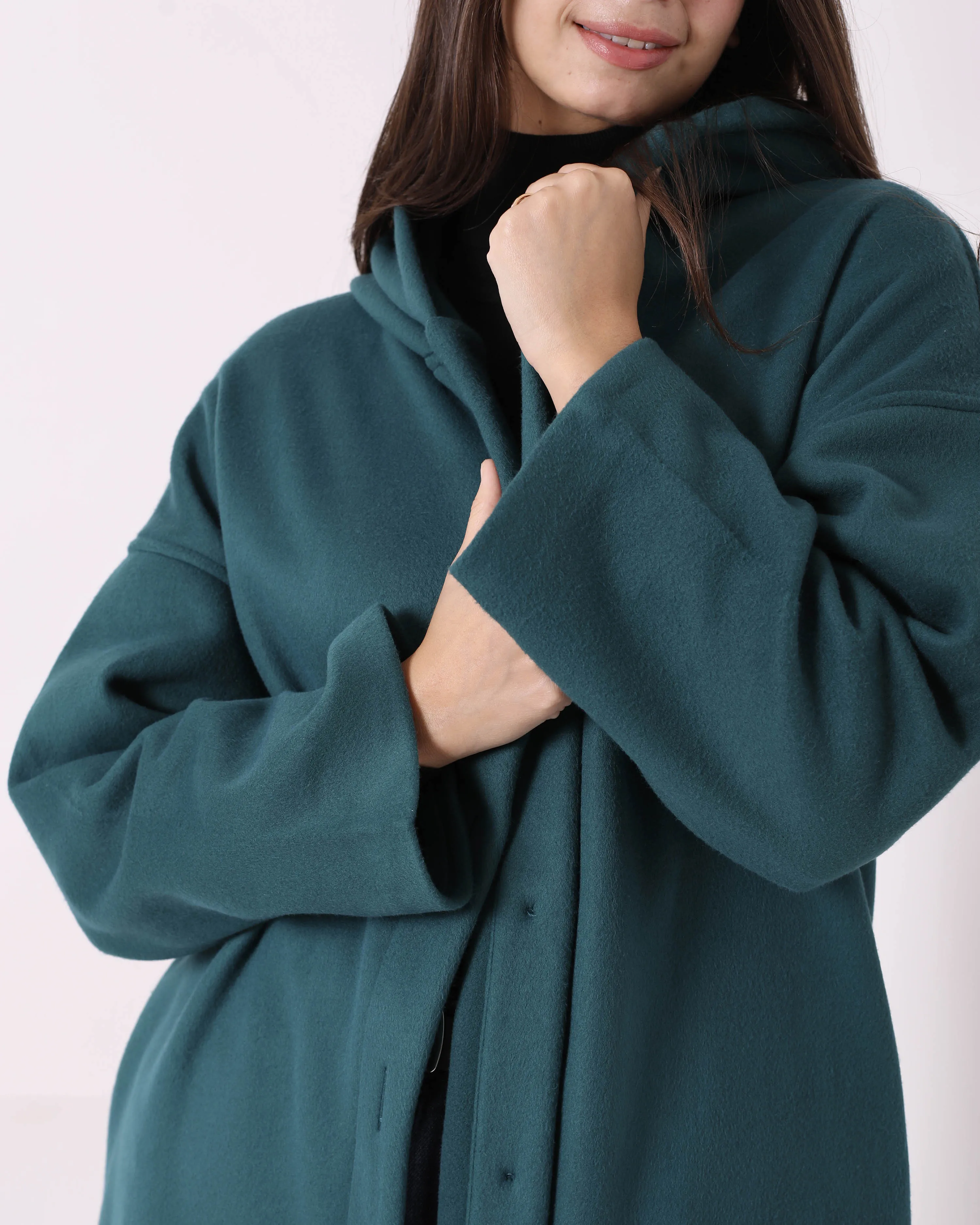 Felt Long Coat (W716) - Just4Women