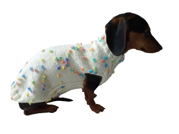 Floral Mini Dachshund Jumper, Dog Coat, Clothes Dog Sweater