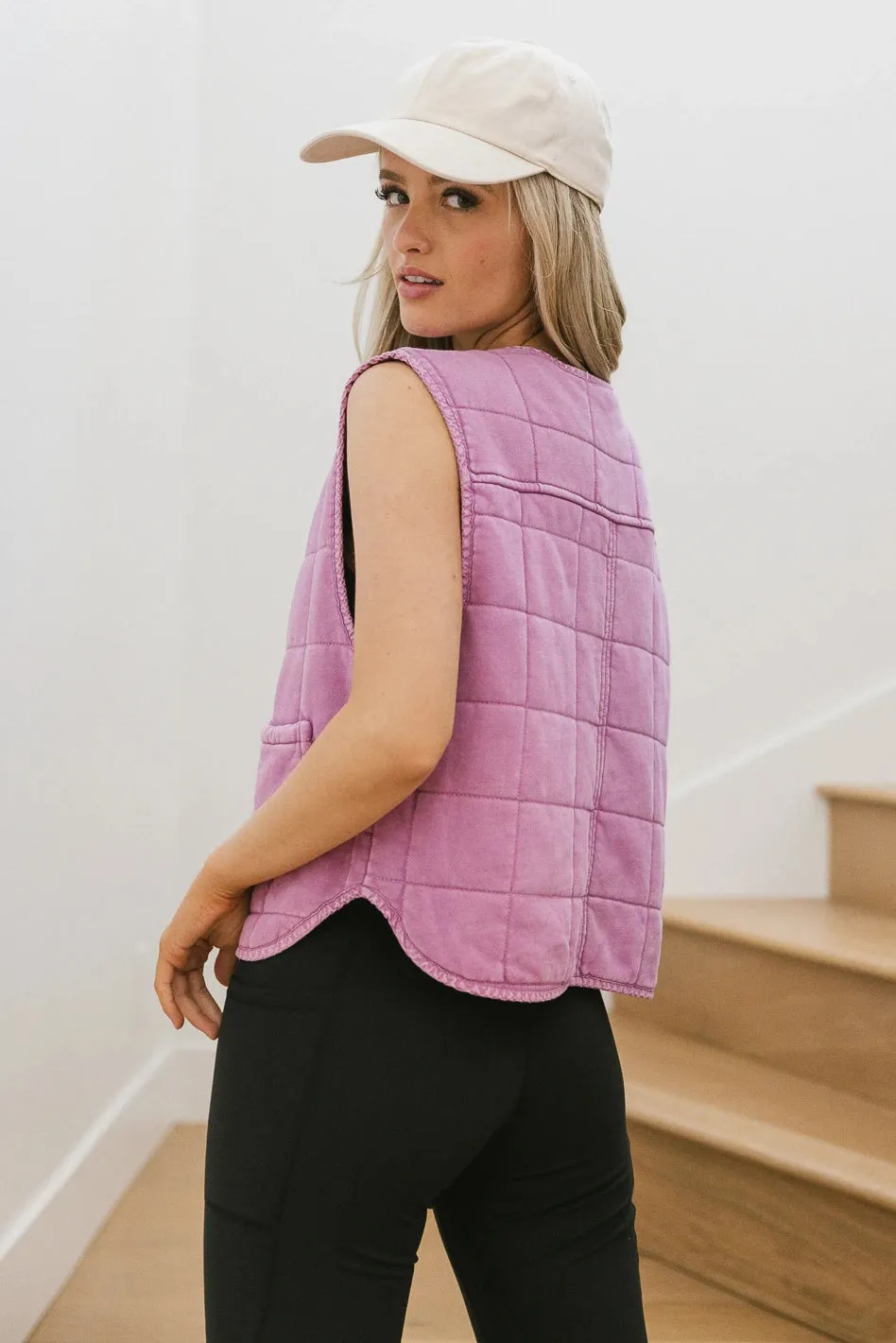 Gabby Quilted Vest in Orchid