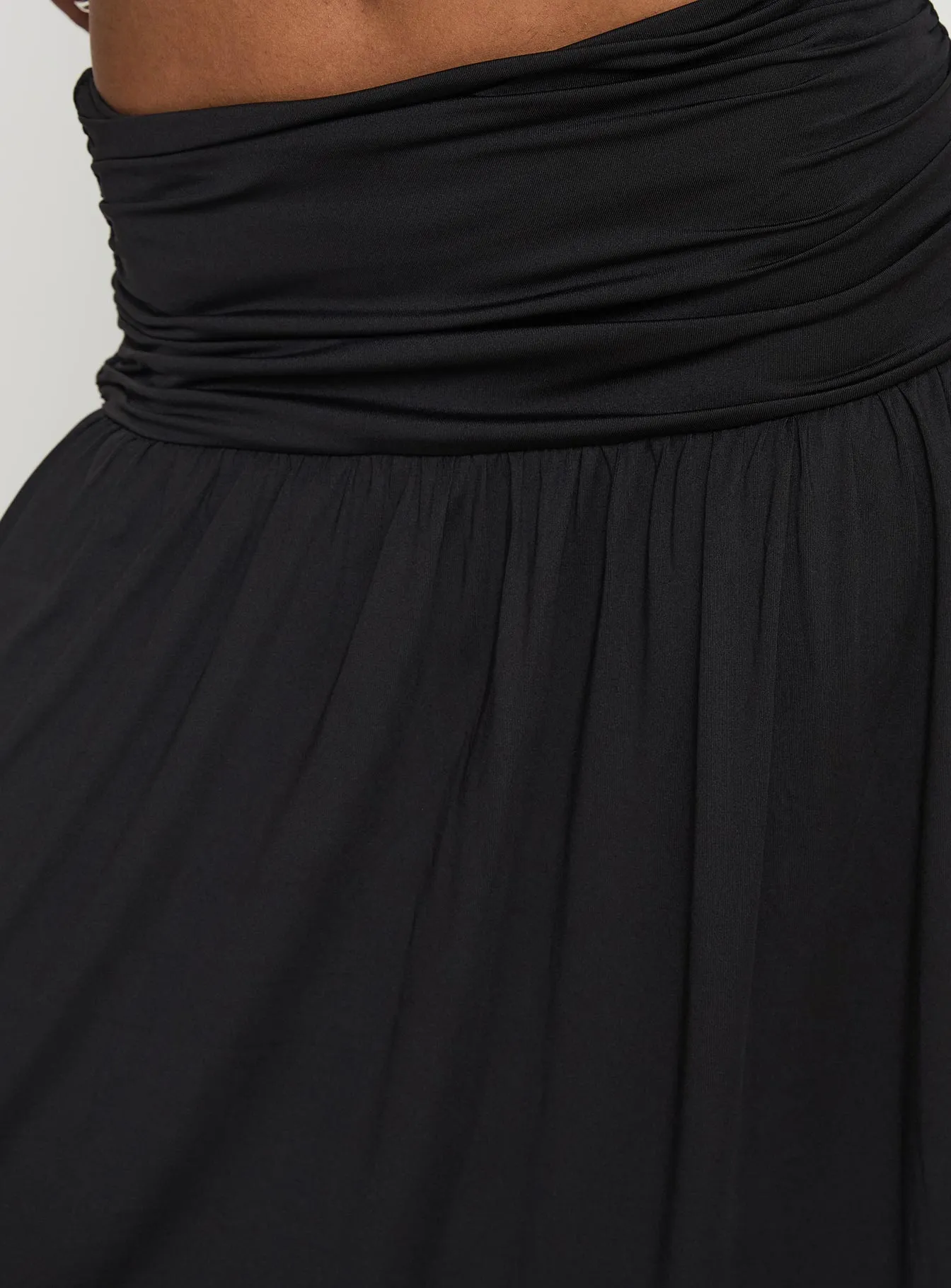 Gezabele Asymmetrical Maxi Skirt Black