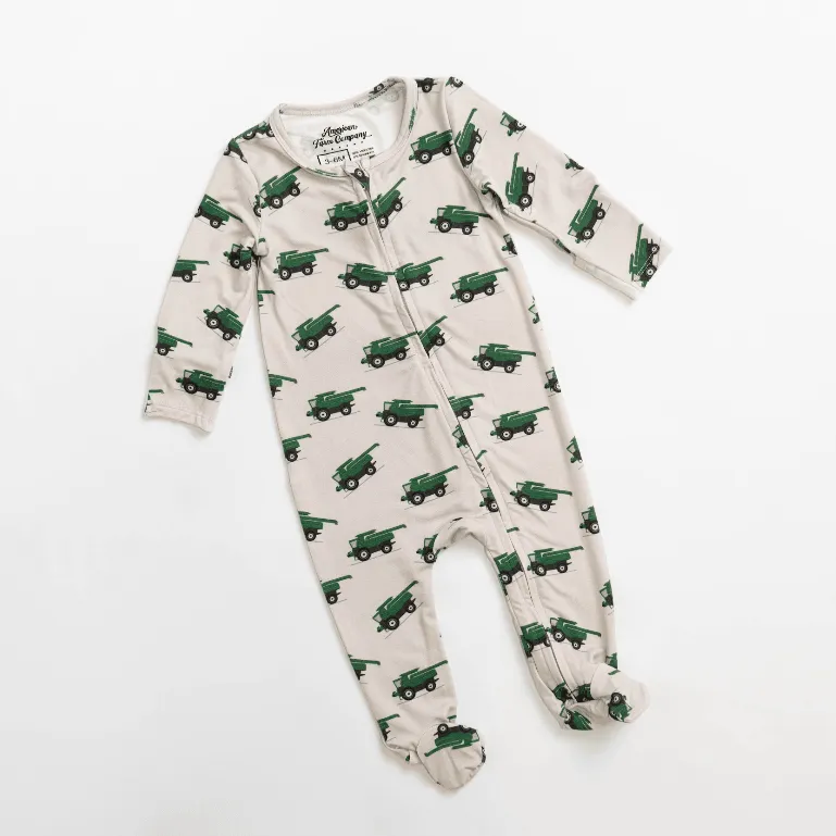 Green Combine Baby Bamboo Pajamas