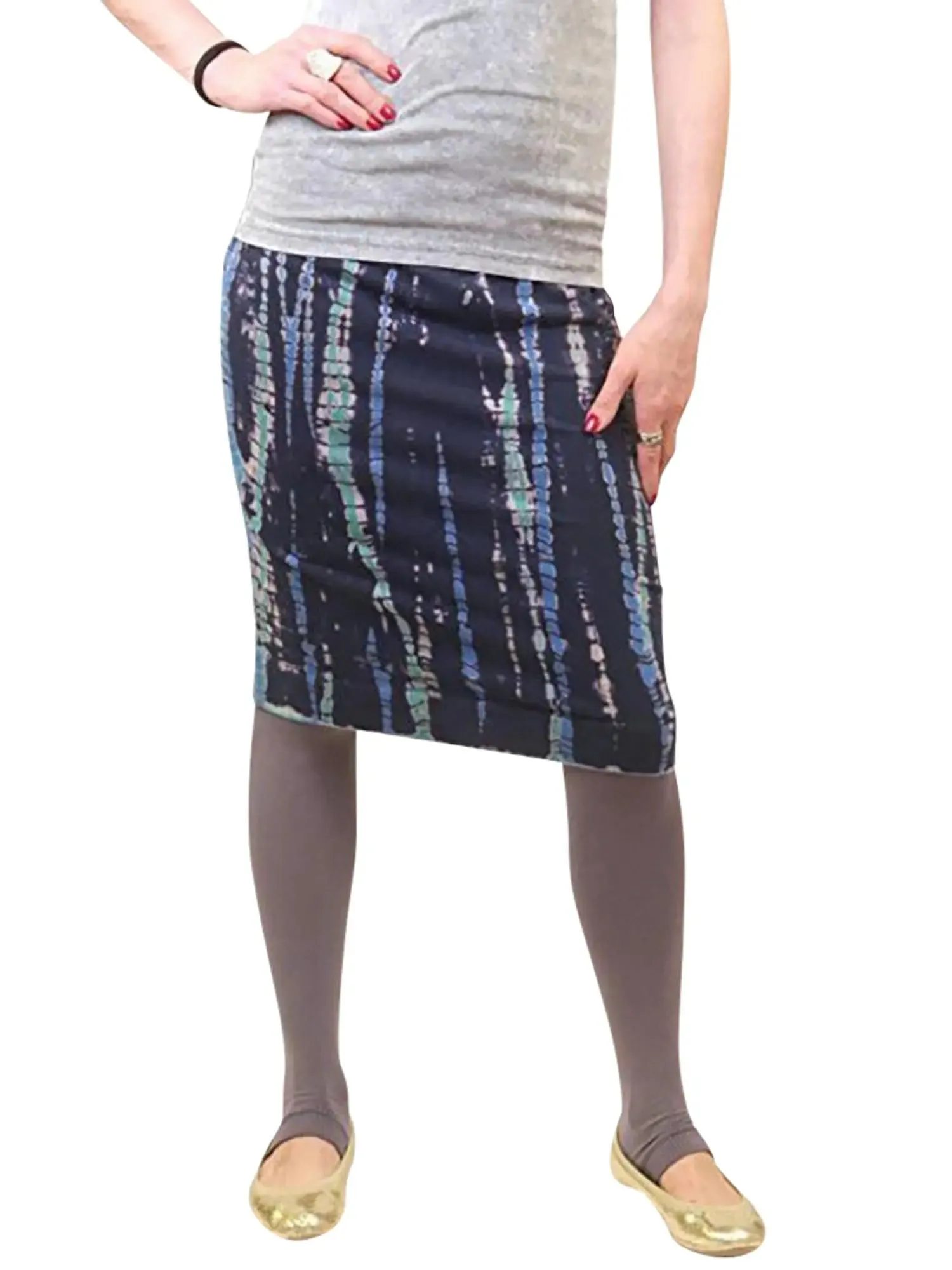 Hard Tail Wide Cut Cotton Pencil Skirt W-525