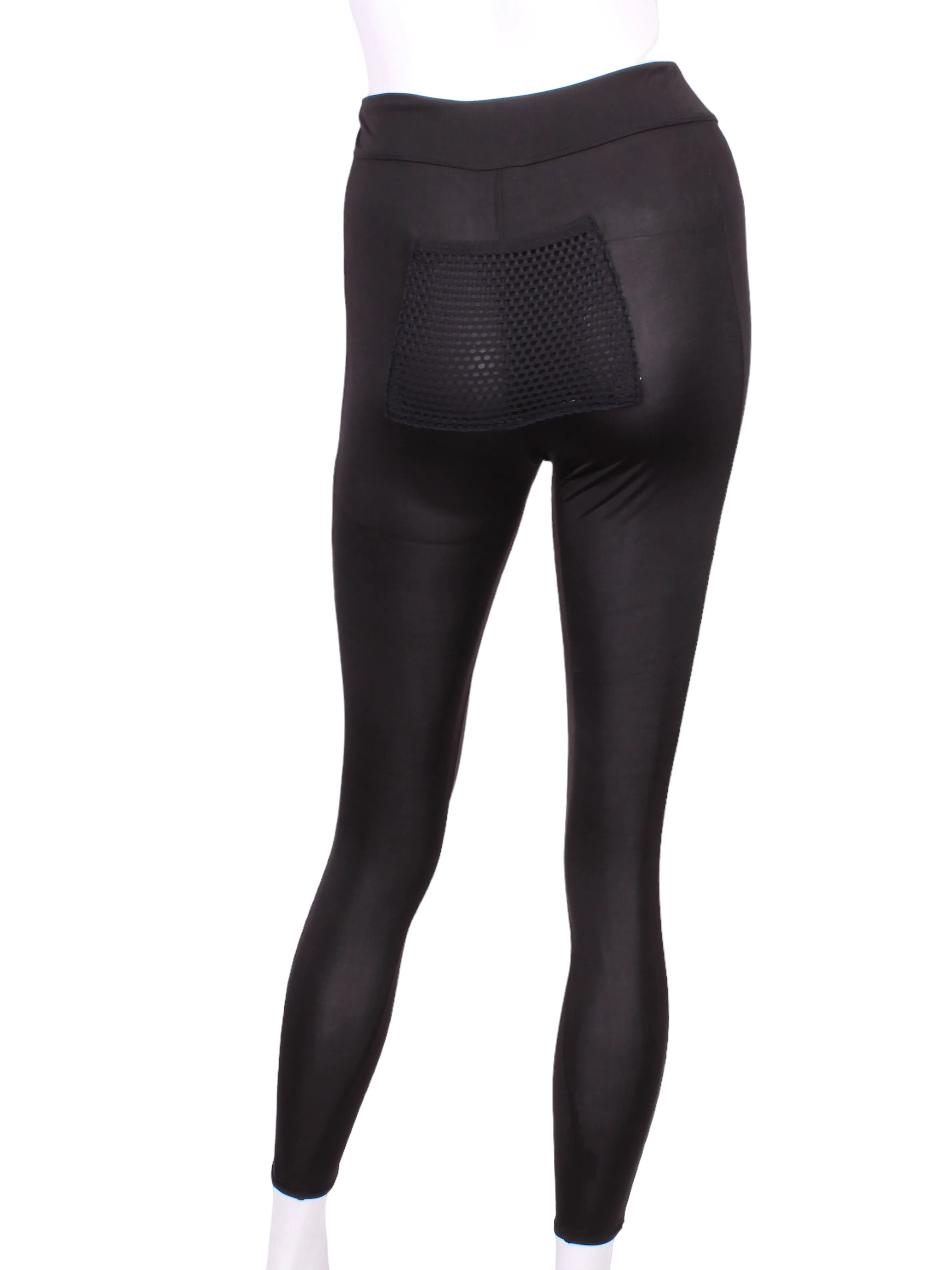 High Waisted Leg Lengthening Leggings Black With Back Pocket