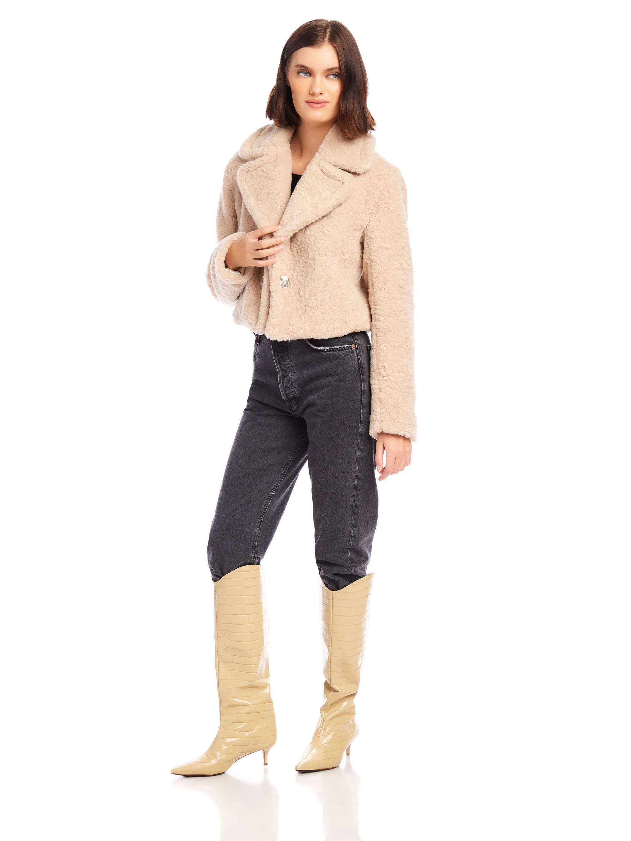 Iva Cropped Sherpa Jacket