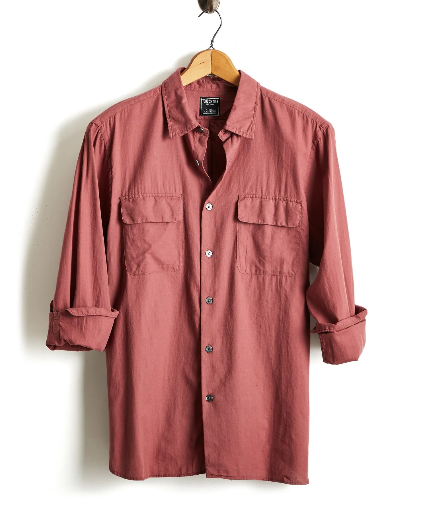 Lightweight Italian Military Shirt in Mauve