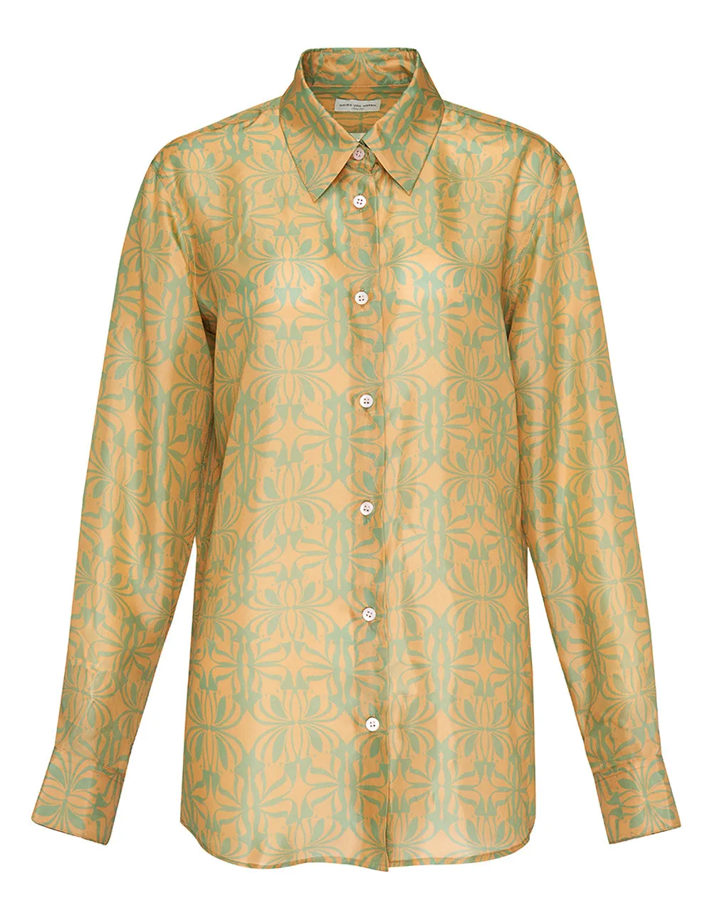 Lightweight Silk Satin Printed Shirt