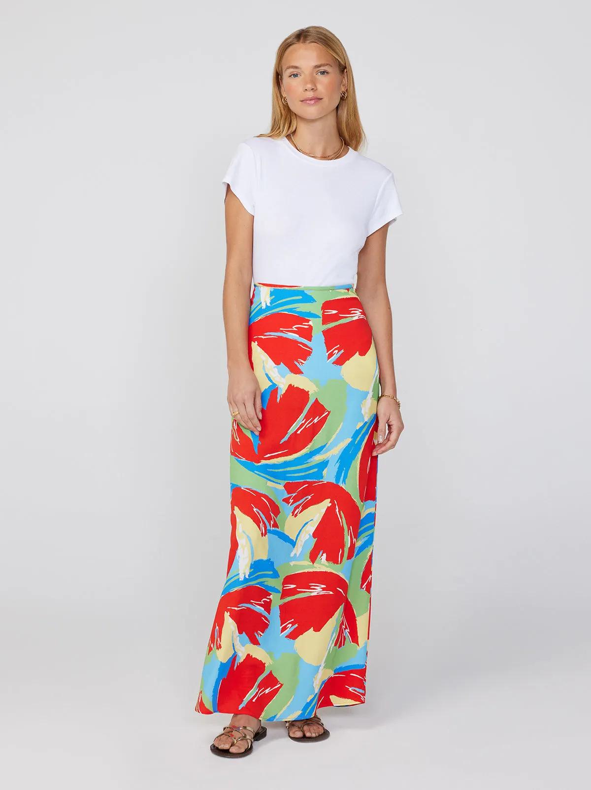 Mali Abstract Print Maxi Skirt