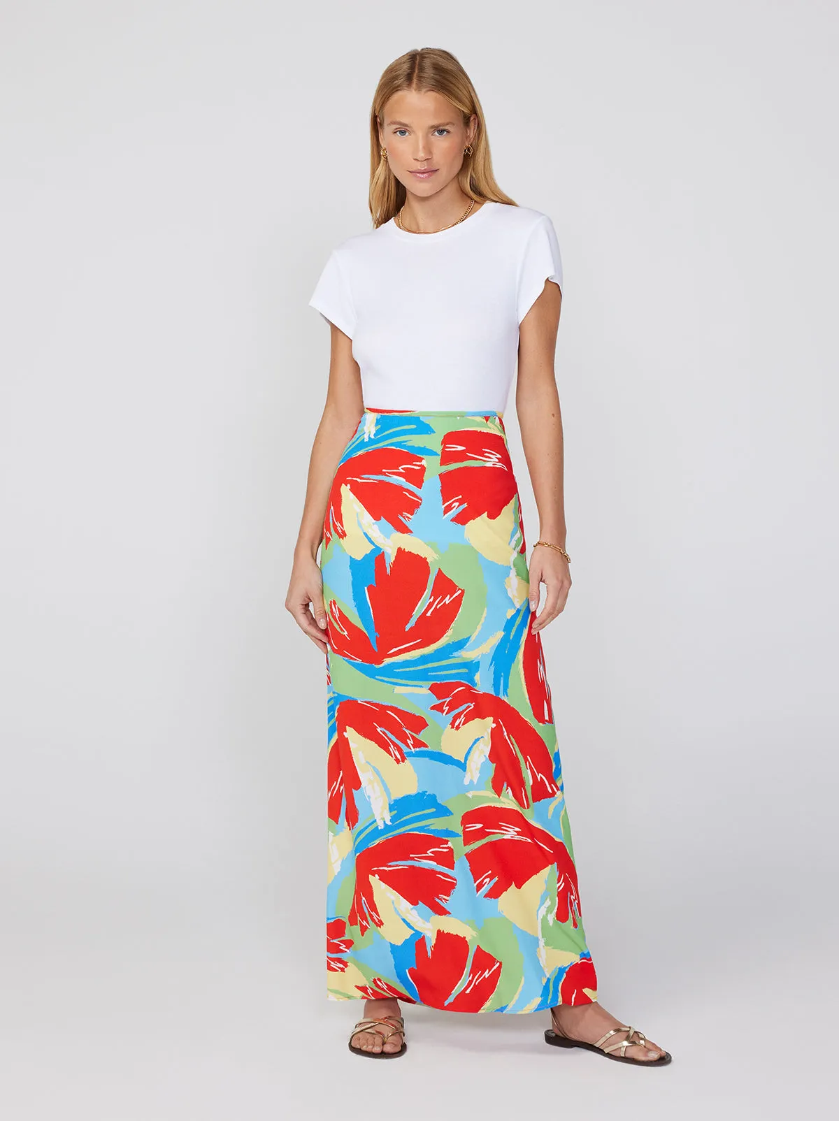 Mali Abstract Print Maxi Skirt