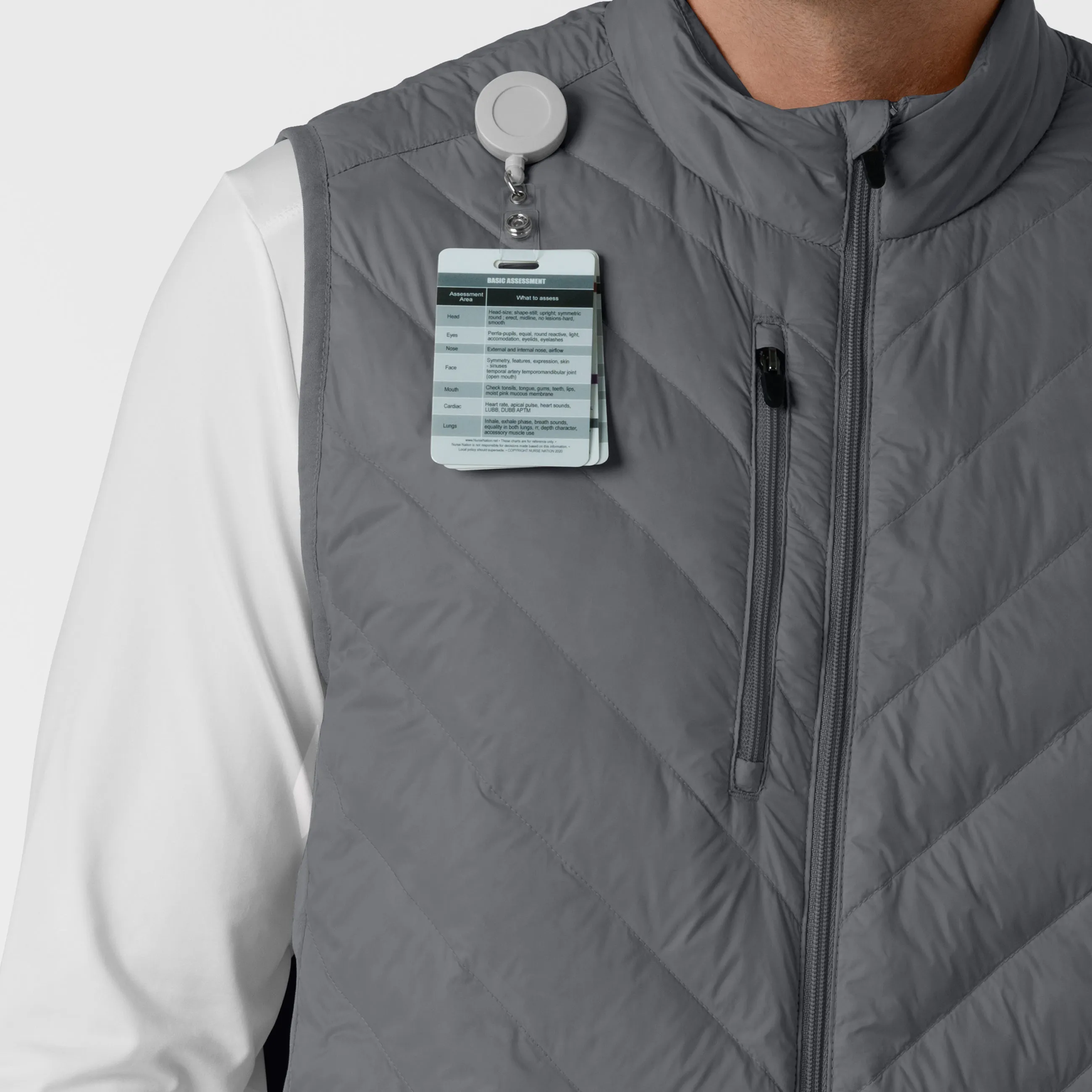 Men's Quilted Scrub Vest - Pewter